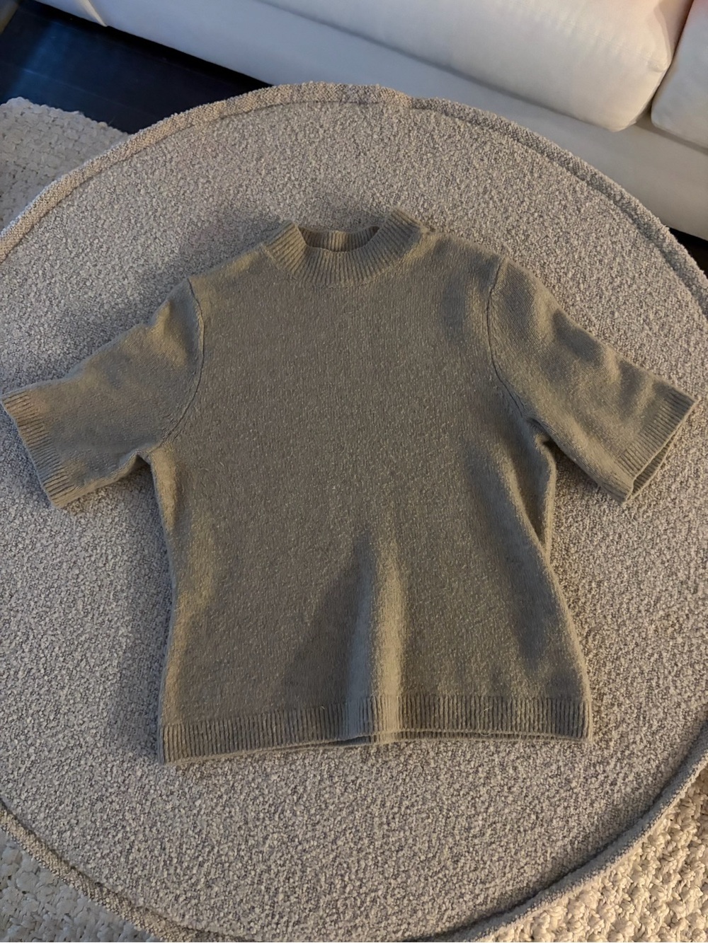 Abercrombie & Fitch Short-Sleeve Crewneck Sweater in Tan
